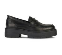 Mocassins Femme - GEOX D SPHERICA EC7 - Cuir Noir - Talon Plat 2.5cm - Bout Rond 40