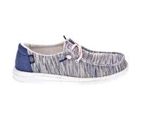 Mocassins Femme Hey Dude Wendy Sox - Blanc et Bleu - Textile 37