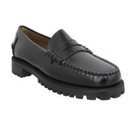 Mocassins Femme Sebago Dan Lug Noir - Cuir - Semelle en Gomme - Talon 3 cm 37,5