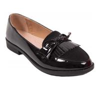 Mocassins femme vernis noir à franges bouts pointus semelle intérieure cuir-36 37