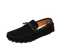 Mocassins for Homme à Bout carré en Cuir Vegan, Style Bateau, légers, Confortables, Flexibles, décontractés et Tendance, à Enfiler(Noir,46 EU)