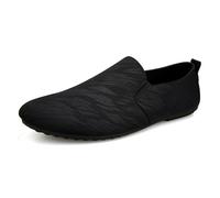 Mocassins for Hommes à Bout Rond en Cuir végétalien Bicolore, Souples, antidérapants, légers, à Enfiler for Mariage ou extérieur(Noir,38 EU)