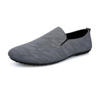 Mocassins for Hommes à Bout Rond en Cuir végétalien Bicolore, Souples, antidérapants, légers, à Enfiler for Mariage ou extérieur(Grey,39 EU)