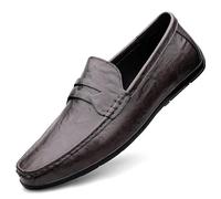 Mocassins for Hommes, Bout Rond, en Cuir synthétique, Confortables, antidérapants, for l'extérieur(Brown,39 EU)