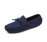 Mocassins for Hommes, Chaussures Bateau à Bout Rond en Daim, Mocassins de Conduite, Souples, à Talon Plat, résistants, for la Marche, Le Bal, à Enfiler(Bleu,40 EU)