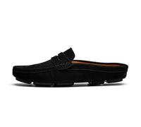 Mocassins for Hommes en Cuir Nubuck Mule Pantoufles Sandales Penny Mocassins Dos Nu antidérapant Flexible léger décontracté Classique à Enfiler (Color : Black Hollow Out, Size : 42 EU)
