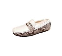 Mocassins for Hommes en Cuir véritable, imprimé Crocodile Bicolore, Coutures manuelles, Mocassins de Conduite antidérapants, Talon Plat, légers, Classiques, à Enfiler(40 EU)