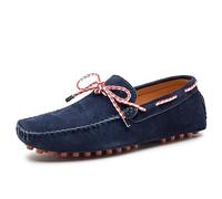 Mocassins for Hommes en Daim avec Empeigne, Mocassins de Conduite, Chaussures de Bateau, Confortables, flexibles, antidérapantes, Classiques, for la Marche(Bleu,42 EU)