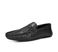 Mocassins for Hommes, Simples, en Cuir végétalien, légers, Coutures manuelles, antidérapants, légers, Confortables, décontractés, à la Mode(Noir,39 EU)