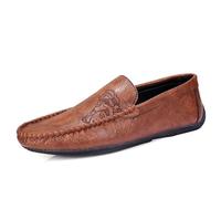 Mocassins for Hommes, Simples, en Cuir végétalien, légers, Coutures manuelles, antidérapants, légers, Confortables, décontractés, à la Mode(Brown,40 EU)