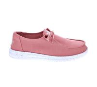 Mocassins Hey Dude Femme - Modèle Wendy Slub Canvas - Blanc et Rose 41
