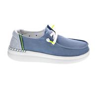 Mocassins Hey Dude pour femme modèle Wendy Rise - Blanc et bleu - Dessus en textile 40