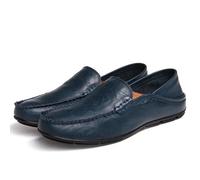 Mocassins Homme en Cuir Microfibre Bleu - FUNMOON 46