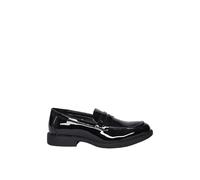 Mocassins Homme en Simili Cuir Effet Brillant Chaussures Élégantes Hiver Bout Rond Slip-on Antidérapant Confortable, Noir , 43 EU