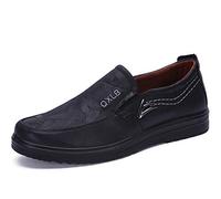 Mocassins Hommes Cuir Bateau Chaussures Chaussons Respirant Casual Mode Ville Conduite d'affaires Oxford(Noir,43 EU,26.5CM du Talon aux Orteils