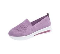 Mocassins larges pour femme - Chaussures de marche en maille respirante - Antidérapantes - Mains libres - Chaussures compensées plates sans lacets - Confortables et décontractées - Chaussures de