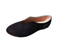 Mocassins Mary Jane pour femme - Élégantes et légères - Couleur unie - Bout plat - Antidérapantes - Pour l'extérieur, la randonnée, les loisirs - Avec boucle latérale - Pointure 36-42,5 EU, Noir , 40