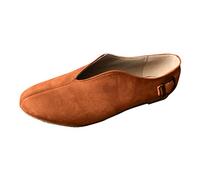 Mocassins Mary Jane pour femme - Élégantes et légères - Couleur unie - Bout plat - Antidérapantes - Pour l'extérieur, la randonnée, les loisirs - Avec boucle latérale - Pointure 36-42,5 EU, marron