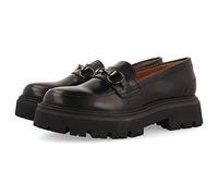 Mocassins Noirs en Cuir avec détail doré pour Femme andsnes, Noir, 36 EU