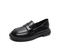 Mocassins Noirs Légers pour Femme Chaussures à Plateforme sans Lacets pour l'École et Le Travail Tous Les Jours Design Deux en Un