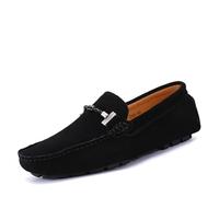 Mocassins Penny for hommes à enfiler - Chaussures semi-formelles décontractées de style mocassin classique en six couleurs Beige Bleu foncé Café Noir Bleu royal Gris(Noir,40 EU)