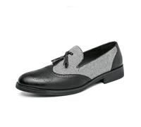 Mocassins Penny pour homme avec pompons, chaussures décontractées à enfiler et chaussures habillées de fête pour homme, Noir , 45 EU