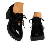 Mocassins Plateforme perlés Polyvalents en Cuir Britannique pour Femmes, rehaussant la Taille. Bottines Bottine (39)