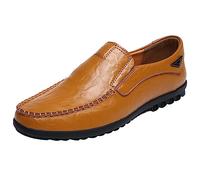 Mocassins Plats pour Hommes en Cuir sans Lacet Chaussures habillées d'affaires Conduite décontracté Bateau Souples Bottes Homme Hiver Fourrées (Bw2, 46)