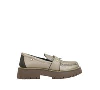 Mocassins pour femme avec détail de chat métallisé et plateforme, or, 40 EU