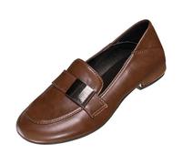 Mocassins pour femme - Bout rond confortable - Chaussures plates - Tendance - Chaussures élégantes - Chaussures d'extérieur - Chaussures de sport - Chaussures de course - Chaussures de marche, marron