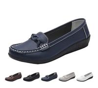 Mocassins pour femme - Chaussures bateau - Semelle souple - Légères - Chaussures de loisirs, bleu foncé, 42