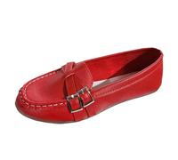 Mocassins pour femme - Mocassins plats - Loisirs - Chaussures quatre saisons avec semelle souple - Antidérapantes - Bout rond - Respirantes - Chaussures basses confortables à enfiler - Confortables