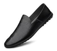 Mocassins pour homme à bout rond en cuir synthétique imprimé crocodile, chaussures de fumage légères, antidérapantes, tendance, à enfiler, Noir , 38 2/3 EU