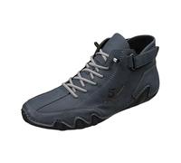 Mocassins pour Hommes Chaussures en Cuir Respirantes Chaussures De Bateau À Lacets Décontractées, Plates Et Légères, avec Semelles en Caoutchouc Boots Desert Boots Respirantes Bleu 47