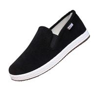 Mocassins pour Hommes Confortables sans Lacets Slip-on Chaussures Basses Mocassins Respirant Cérémonie Chaussures De Course Baskets De Travail Baskets Sport Jogging À Enfiler Noir 41