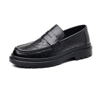 Mocassins respirants à enfiler for hommes - Chaussures légères et confortables for le bureau et les affaires - Noir creux marron creux(Black Hollow,44 EU)