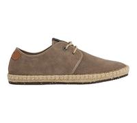 Mocassins talon plat Pepe Jeans gris - Cuir suède - Semelle cordée - Blanc/Taupe 44