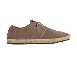 Mocassins talon plat Pepe Jeans gris - Cuir suède - Semelle cordée - Blanc/Taupe 44