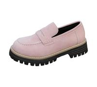 Mocassins Talons Bas pour Femmes, Chaussures décontractées en Cuir brossé Talons épais et Semelle épaisse Cuissardes pour Femmes (38)