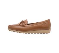 Mocassins - TAMARIS - Cognac Nappa - Cuir véritable - Bout rond - Talon plat 38