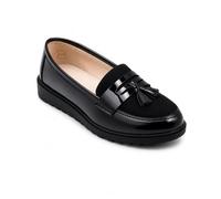 Mocassins Vernis Femme Semelle compensée Confort intérieur Cuir & Pampille
