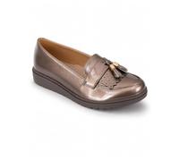 Mocassins Vernis Femme Semelle compensée Confort intérieur Cuir & Pampille
