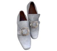Mocassins vintage à boucle pour homme à bout carré, chaussures habillées formelles de style baroque pour homme avec accent métallique décoratif, design à enfiler, doublure douce, chaussures rétro de