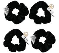 Mocbovni Lot de 4 chouchous à fermeture éclair, chouchou de poche, secrets et cachés, élastiques en velours, compatibles avec Apple AirPods 3, 2 et 1, sac de rangement pour clés et argent (ensemble A,