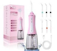 MOCEL Hydropulseur dentaire pour dents - Grand réservoir de 350 ml, 5 modes et 6 embouts sans fil, irrigateur buccal étanche, portable pour nettoyage des dents et fil dentaire avec extracteur de