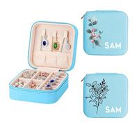 Mocessory Petite Boite a Bijoux Personnalisée avec nom pour femmes | Trousse de Voyage pour Colliers, Boucles d'oreilles et Bracelets, Cadeau pour petites amies, mères ou demoiselles d'honneur