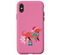 Moche Chien noël noël Flocon de Neige Weiner Teckel Coque pour iPhone X/XS
