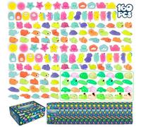 BONNYCO Mochi Squishy Kawaii Cadeau Anniversaire Enfants Invites Pack 160 Cadeaux Anniversaire Invités Enfant avec Phosphorescence, Petit Jouet Pinata, Pochette Surprise Mariage Assortiment Jouets