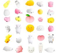 Mochi Squishy Kawaii Toy,30 Pièces Mini Jouets Squeezie Doux Squishy Animaux Jouet,Fidget Toys Anti Stress pour Enfants,Cadeaux de Anniversaire Récompenses de Classe Remplissage de Sacs Cadeaux