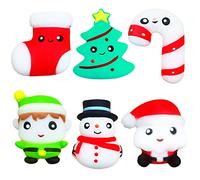 Mochi Squishy Kawaii Toy Noël,6 Pièces Grand Jouets Squeezie Doux Squishy Jouet,Fidget Toys Anti Stress pour Enfants,Cadeaux de Fête de Noël Récompenses de Classe Remplissage de Sacs Cadeaux